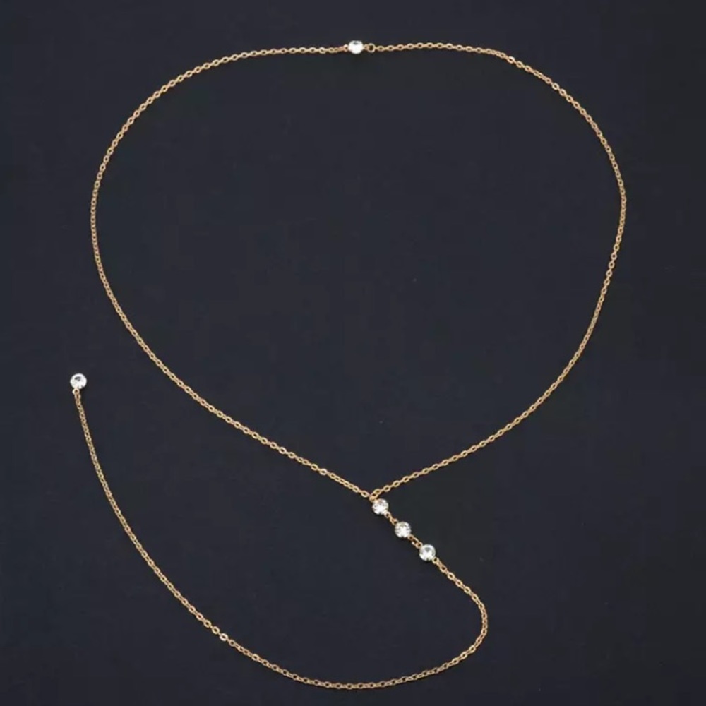 ⚜️𝟯𝟬%𝗢𝗙𝗙 𝗯𝘂𝗻𝗱𝗹𝗲𝘀 𝟯+⚜️ NEW Gold Drop Body Chain Choker - Picture 4 of 12